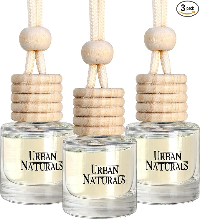 Urban Naturals Car Air Freshener Diffuser Dreaming of White Tea Scent, Hotel Scents Collection, Strong Long Lasting Aroma Made in USA, Hanging Oil Diffuser + Vent Cip Car Accessories (3 Pack)