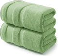 REDKISS 100% Cotton Bath Towels Set of 2, Extra Large Bath Sheets 35 X 70 Inches, Super Soft, Highly Absorbent & Quick Dry Shower Towels for Bathroom, Gym, Spa, Pool & Hotel, Green
