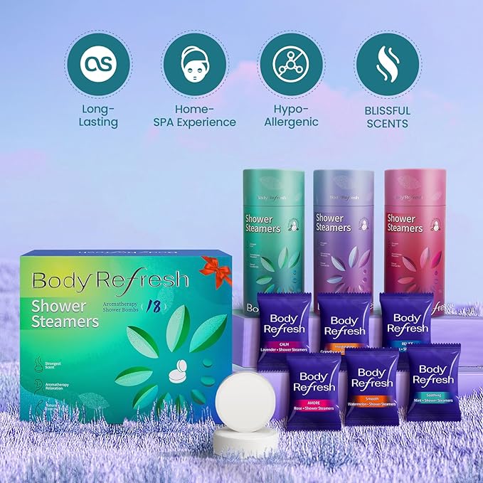 Shower Steamers Aromatherapy - Birthday Gifts for Women, Mothers Day Gifts for Mom Wife from Daugther, 18 Pack Shower Bombs with Essential Oils, Home Spa Relaxation Self Care Gifts for Women, Mom