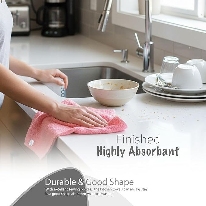 Basic Wash Cloths 12x12 Inches – Pack of 12 – Rose Pink Color – Soft and Absorbent Multipurpose Cotton Washcloths for Bathroom, Spa, Gym, Salon, Hotel, and Everyday Use