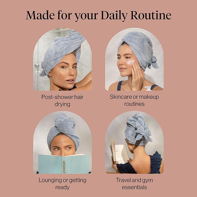 Kitsch Plush Microfiber Hair Towel Wrap for Women – Ultra Absorbent Microfiber Bath Towels for Wet, Curly, Long or Short Hair – Anti-Frizz Hair Wrap, Great Hair Care Gifts for Women