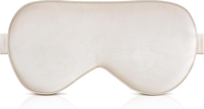 BOKOR Nature Silk Sleep Eye Mask, Sleeping Mask, Dark Circles and Puffiness, Improve Sleep, Light Blocking Eye Cover - Champagne