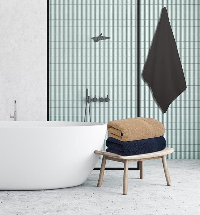 Medium Bath Towels Pack of 6 – 24x48 Inches – Soft, Quick Dry & Highly Absorbent – 100% Cotton Towels for Bathroom, Spa, Gym & Hotel – Multi Assorted