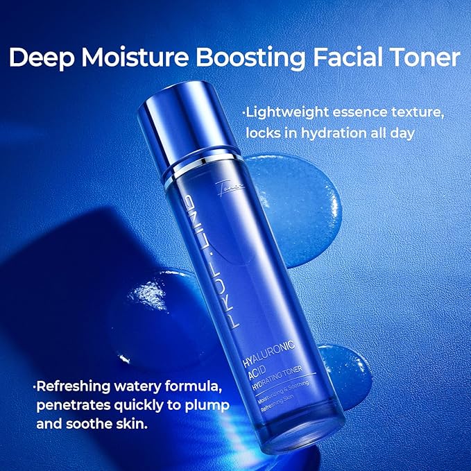 Multi-Molecular Hyaluronic Acid Toner, Hydrating Facial Toner with Anti-Wrinkle, Soothing, Moisturizing & Repairing Benefits