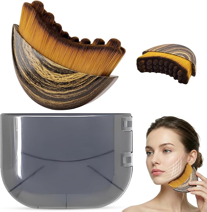 Lymphatic Contour Face Brush, Lymphatic Drainage Brush, Double Chin Reducer Lymphatic Drainage Massager Anti-Puffiness Ergonomic Facial Cleansing Brush for Sculpting