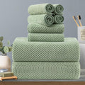 8-Piece Green Bath Towels Set,2 Oversized Large Bath Towels Sheet,2 Hand Towels and 4 Washcloths - 600 GSM Soft Luxury Towel Set,Highly Absorbent Quick Dry Towel Collection for Bathroom,Hotel and Spa