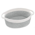 ABenkle Small Basket with Handles, Boho Decorative Rope Woven Dog Cat Toy Storage Bin Shelf Storage Organizer, Easter Christmas Gift Basket, 12"x8"x5"