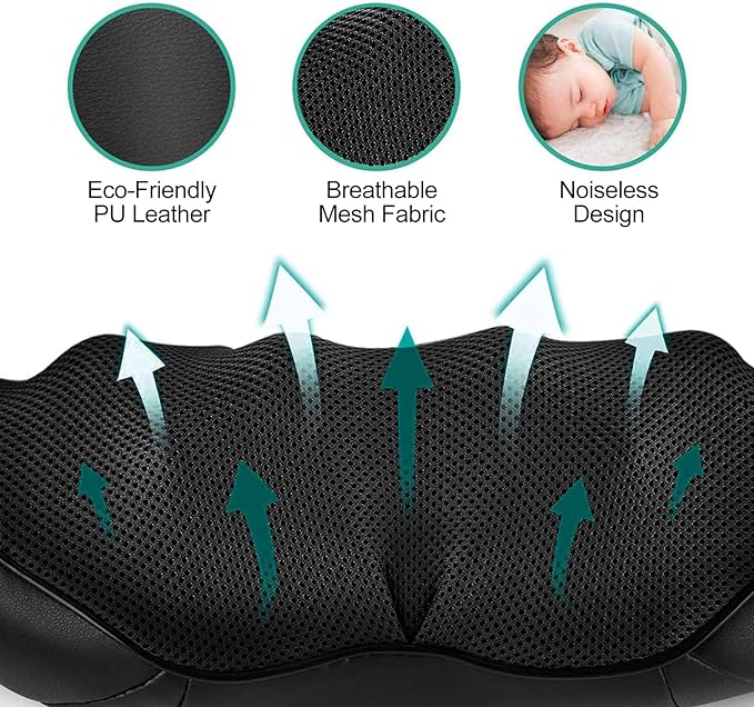 Medcursor Neck Massager - Portable Electric Neck and Back Massager with Heat, Deep Tissue 3D Kneading Pillow for Muscle Pain Relief, Ideal Father’s & Mother’s Day Gift, Not Cordless