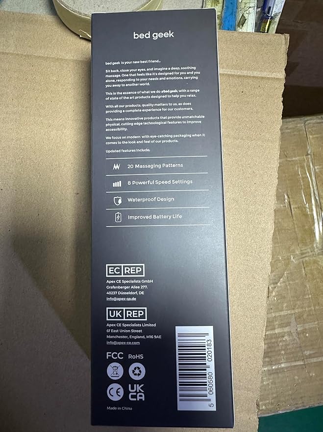 bed geek Handheld Cordless Personal Wand Massager – Waterproof, USB Rechargeable, 20 Vibration Patterns, 8 Speeds, Memory Feature, Skin-Soft Silicone for Ultimate Relaxation Tool