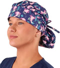 Sparkling EARTH Banded Bouffant Surgical Scrub Ponytail Working Caps and Built-in Sweatband - 100% Cotton - Made in The USA