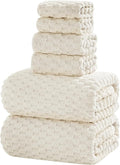 Extra Large Bath Towel Set of 6 (40"x80"),Oversized Bath Sheet Super Soft Highly Absorbent Microfibers Quick Dry Luxury Shower Towel for Bathroom Spa Gym Hotel Yoga (Cream, 6Piece)