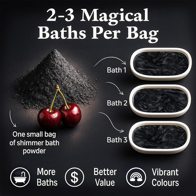 Black Cherry Shimmer Bath Bomb in A Bag - Handmade Scented Bath Bombs for Women,Kids and Men - Bulk Bathbomb Fizzies Perfect for Boys and Girls All Ages (Small, Black)