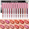 LANGMANNI 12Pcs Lip gloss Collection Makeup Set, Shiny Smooth Soft Liquid Lip Glosses Lip Stain With Rich Varied Colors For Girls And Women Makeup (Shimmery-B)