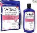 Bundle of Dr Teals Calm & Serenity with Rose Essential Oil (Made with Milk Protein): Pure Epsom Salt Soaking Solution 3 LBS & Foaming Bath 34 FL OZ