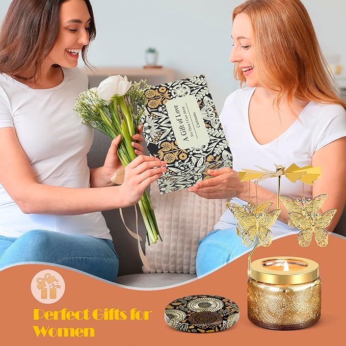 Mothers Day Gifts for Mom from Daughter, Butterfly Candle Gifts for Women, Grandma, Birthday Gift for Woman Friend, Rotating Scented Candles for Home Decor, Funny Birthday Presents for Girlfried Wife