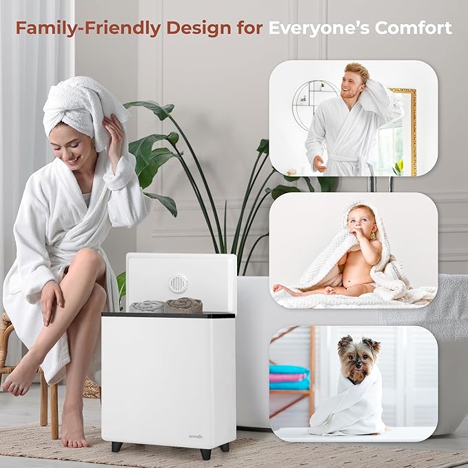 SereneLife WIFI Luxury Rectangle Towel Warmer - Spa & Bathroom Blanket Heater with Custom Fragrance, Auto Shut-Off, Fits 2 large Towels, Blankets, Bathrobes, PJ's - Perfect Gift for Him & Her (Black)