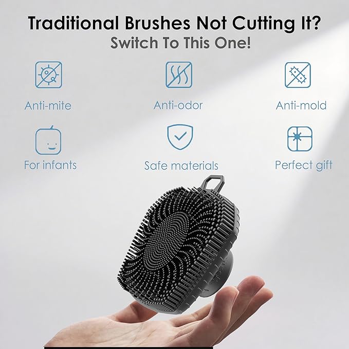 RamPula Face Scrubber, Pore Brush | Lymphatic Drainage Brush, Silicone Facial Cleansing Brush, Face Brush for Lymphatic Drainage Massager and Blackhead Removing Pore Cleansing Massaging for Sensitive