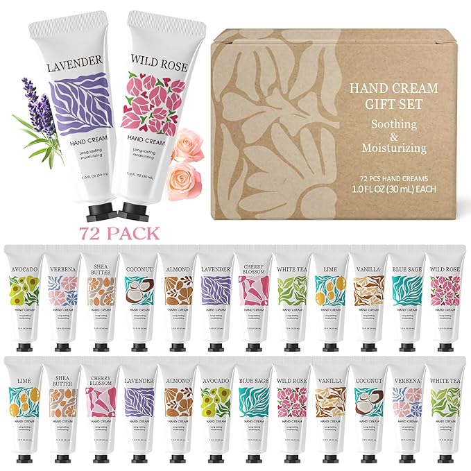 72 Pack Hand Cream Bulk for Women, Mothers Day Gifts Bulk, Hand Lotion Travel Size Bulk, Moisturizing Hand Lotion for Dry Hands, Teacher Appreciation Gifts, Nurses Week Gifts, Thank you Gifts Employee