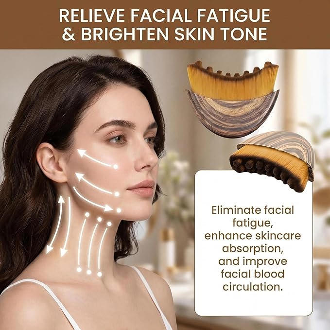 Lymphatic Contour Face Brush,Lymphatic Face Brush,Lymphatic Drainage Brush,Dry Brush,Neck,Chin & Face Sculpting,Anti-Puffiness,Gua Sha & Improves Skin Glow,Skin Care Massage Tools.