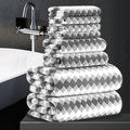 8 Piece Bathroom Towel Set Dark Grey|2 Oversized Large Bath Towels Sheet,2 Hand Towels,4 Washcloths| 600GSM Soft Premium Towel Set for Bathroom Hotel,Highly Absorbent Quick Dry Bath Towel Collections