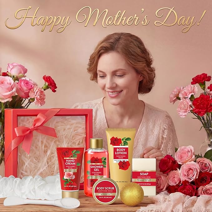 Spa Luxetique Gifts for Women 8pcs of Romantic Rose Gift Set for Women Bath and Body Works Gift Set Spa Gift for Womens Birthday Gift for Womens Mom Wife Girlfriend Mothers Day Gifts