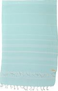 Bersuse Towels Anatolia XL Beach Blanket Throw Blanket Turkish Towel 100% Cotton Extra-Large Quick-Dry Lightweight Premium Peshtemal Towel - 61x82 Inches, Aqua Marine