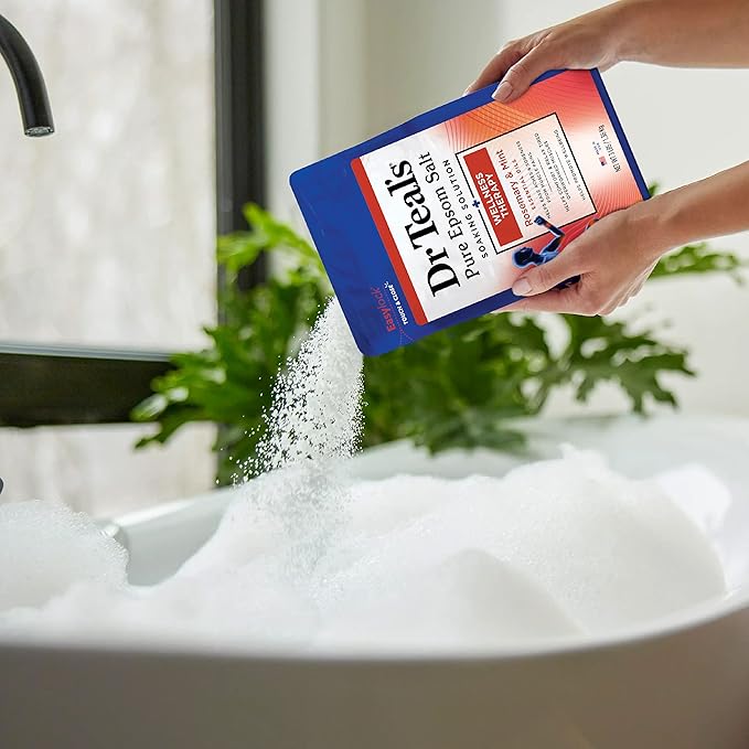 Dr Teal's Epsom Salt Magnesium Soak, Wellness Therapy with Rosemary & Mint, 3 lbs (Pack of 2)