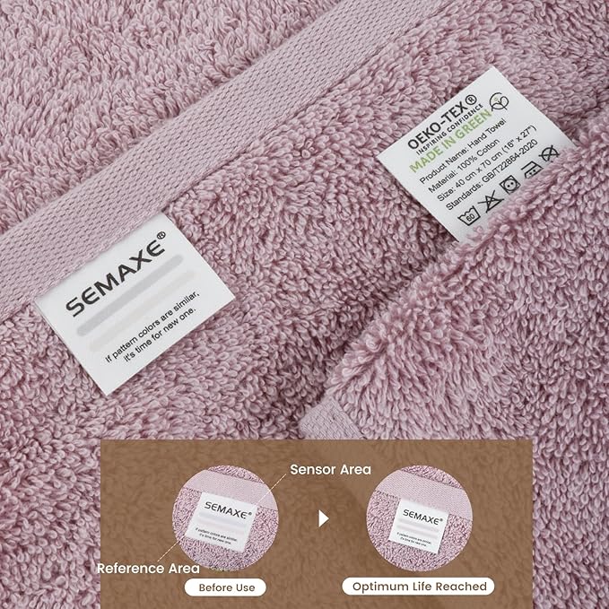 SEMAXE Purple Bath Towel, 100% Cotton Bath Towel with Hanging Loop, 55 x 27 Inch, Soft Absorbent & Quick Dry, for Bathroom & Travel