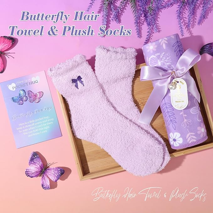 Lavender Mothers' Day gift for Mom, Birthday Gifts for Women Self Care Gifts Get Well Soon Gifts, Relaxing Spa Gift Basket Care Package Gifts Box Thank You Gift for Mom Wife Girlfriend Friends Sisters