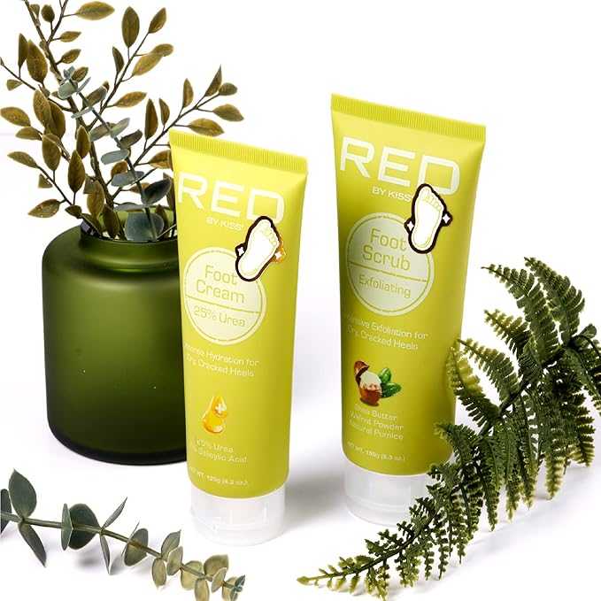 Red by Kiss 25% Urea Foot Cream- Ultra Hydrating Foot Cream with Salicylic Acid for Dry and Cracked Heels, Non-Greasy Formula 4.2 oz