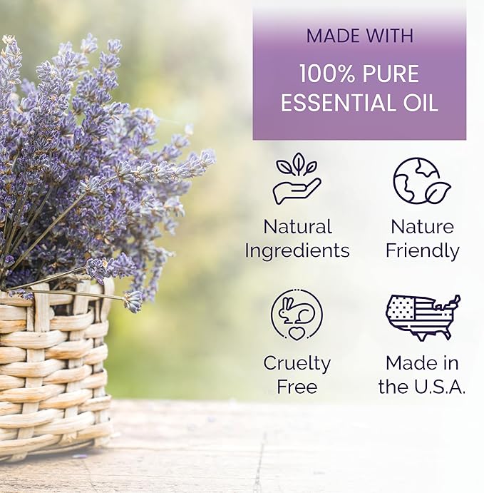 Lavender Bath Oil with Marula, Rosehip, and Jojoba Oils, Chamomile Extract, and 100% Pure Natural Essential Oil, Great Stocking Stuffer or Gift, 4oz, for Men and Women, Made in USA