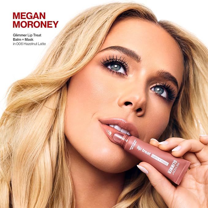 Revlon Glimmer Lip Treat Balm + Mask, Overnight Peptide Lip Treatment, Hydrating, 002 Marshmallow Dreams, 0.4 fl oz