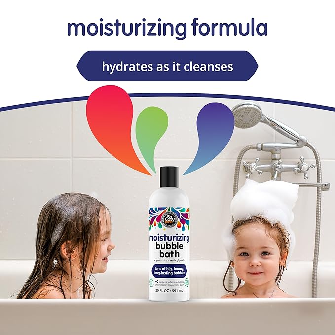 SoCozy Moisturizing Bubble Bath for Kids, Apple & Citrus Scent, with Aloe Vera and Glycerin, 20 FL OZ