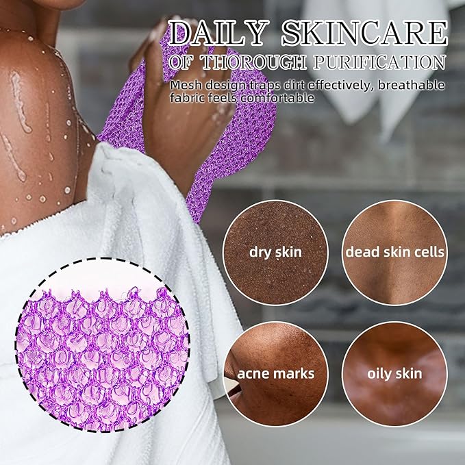 6 Pack African Bath Sponge Exfoliating Glove Set Nylon African Exfoliating Net Exfoliating Washcloth Body Scrubber Back Scrubber Wash Deep Scrubbing Dead Skin