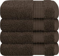 Cotton Paradise 100% Cotton Turkish Washcloth Set for Bathroom, 4 Piece Soft Absorbent Small Towels Wash Rags, Brown