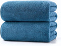 Lumimi Towels 2 Piece Soft Microfiber Bath Towel Set Salon Gym Yoga Travel Super Absorbent Lightweight Quick Dry and Durable, 55" L x 27" W, 2 Pack Blue