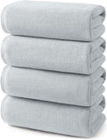 ecolook Bath Towels Set of 4,100% Cotton,27 x 55 Inches,Quick-Drying & Absorbent,Soft,Lightweight Towels for Bathroom,Shower,Spa, Gym & Hotel,Light Gray