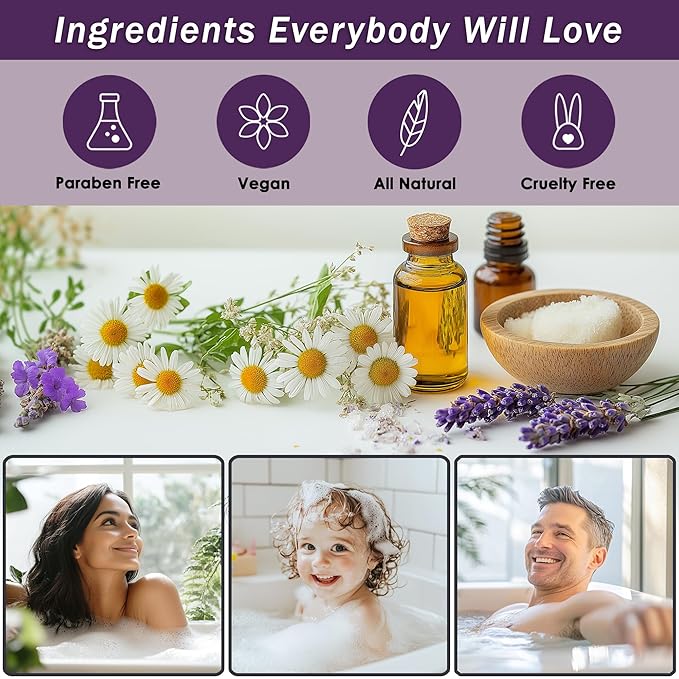Aqua Elegante Spa Basket For Women - Deluxe Bath Set with Wash, Bubble Bath, Lotion, Salts, Body Scrub, Towel, Shower Puff, Bathbombs, Reusable Basket, Gifts for Mom, Wife, Her - Lavender & Chamomile