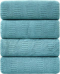 Ycosy 4 Pack Extra Large Microfiber Bath Towels Set,35x70 inches,600GSM,Less Lint Highly Absorbent Super Soft & Quick Dry,Oversized Bath Towels,Perfect for Bathroom Gym Pool,Turquoise
