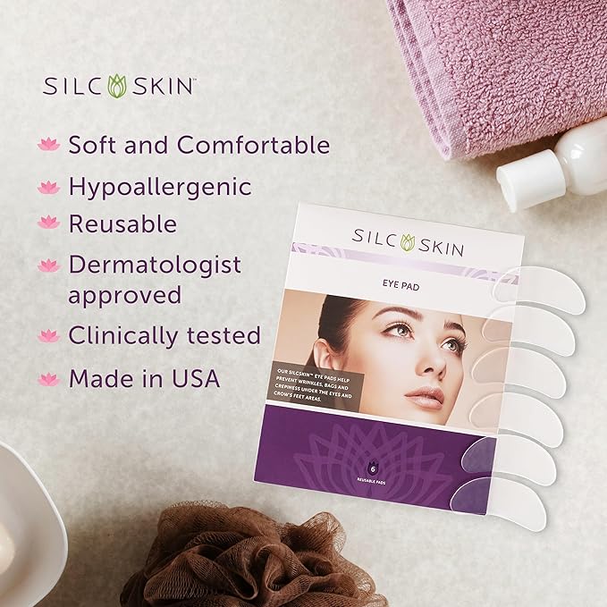 Silc Skin Silicone Eye Pads Reusable Overnight Eye Patches, Medical Grade Silicone For Fine Lines And Puffiness, 120 Day Supply