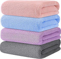 4 Pack Bath Towel Set, Lightweight Waffle Bath Towel Set, Microfiber Super Soft Highly Absorbent, Sturdy Quick Drying Towels for Bathroom, Gym, SPA, Yoga (4 Pack)