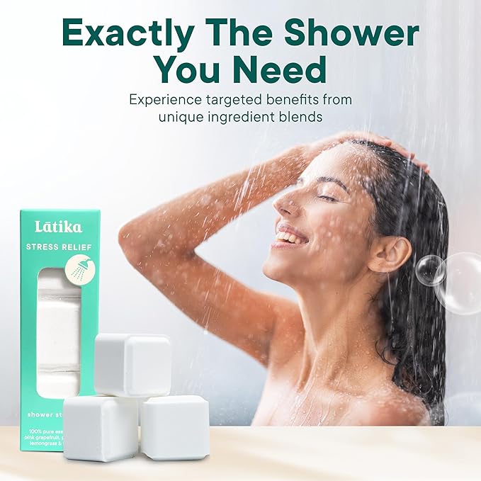 Latika Stress Relief Steamer - Aromatherapy with Pink Grapefruit, Peppermint, Lemongrass and Rosemary - Calming and Relaxing for Anxiety Relief, Spa Aromatherapy Hot Tub - Must-Haves for Women and Men