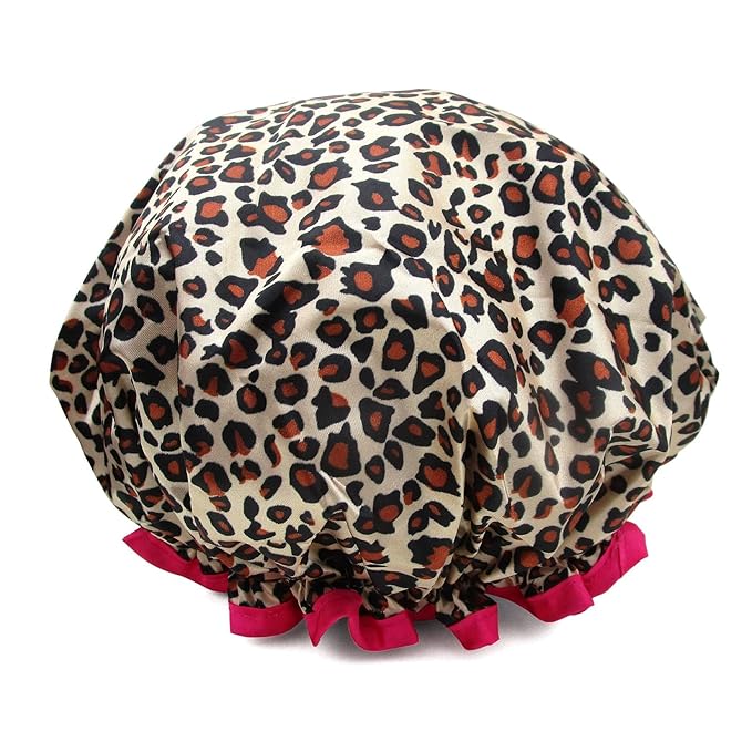 Shower Cap for Women,1 Pcs Shower Hat Waterproof-Double Layer-Reusable Elastic Bath Caps for Girls Spa Home Use,Hotel and Hair Salon …