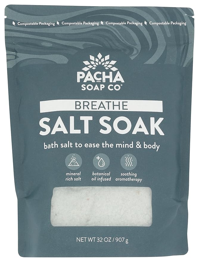 PACHA SOAP Breathe Salt Soak, 32 OZ