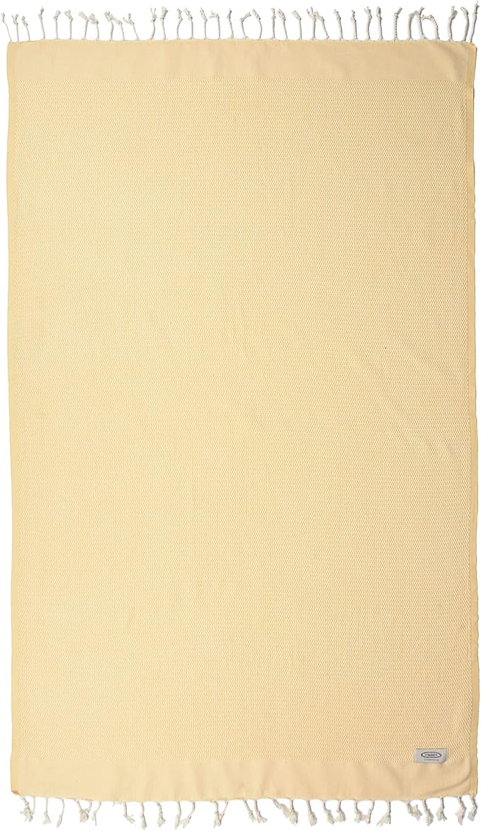 Beach Towel | Cotton Beach Towels, Easy to Carry, Sand Free, Highly Absorbent, Quick Dry, Turkish Towels for Travel Camping Bath Sauna Beach Gym Pool Yoga SPA by Lahammam, Akasya, Yellow
