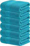 Infinitee Xclusives Teal Hand Towels for Bathroom - Set of 6 (16x28 inches) 600 GSM, 100% Cotton Ultra Soft, Quick Drying, Hotel Quality Hand Towel Set (Serene Teal)