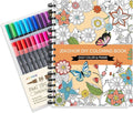 Adult Coloring Book Set,Spiral Bound Coloring Books for Adults Relaxation with 36 Colors Non-Toxic Markers, Anxiety Relief Gifts with 30 Patterns Included Mandala Animal Flowers
