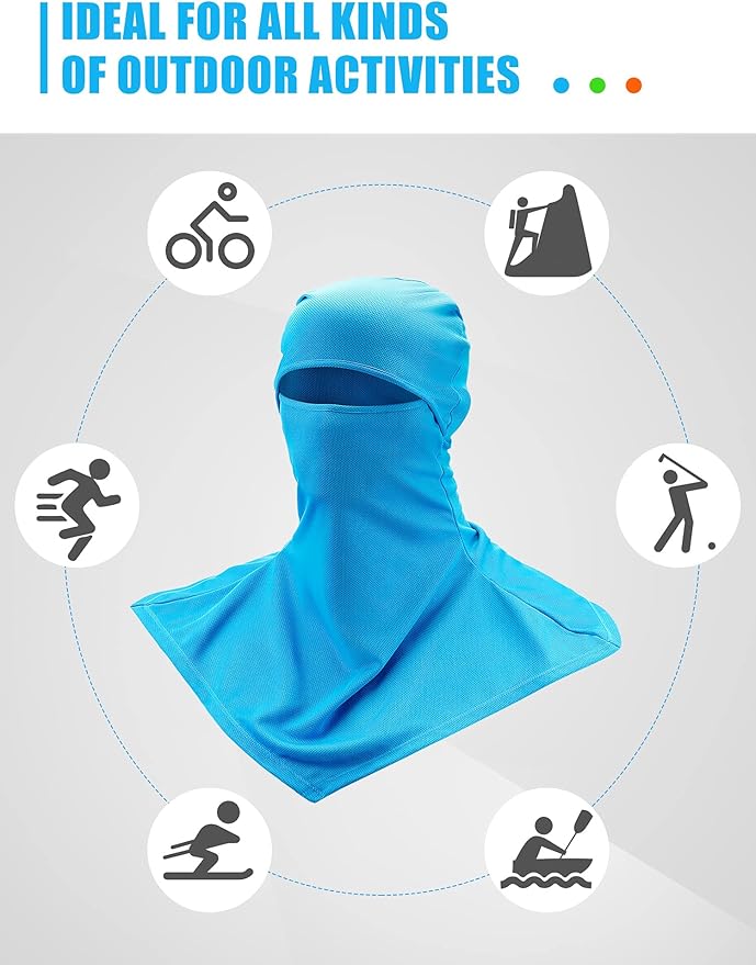 SATINIOR 3 Piece Balaclava Face Cover Sun Protection Neck Cover Summer Balaclava Motorcycle Face Mask for Men Women