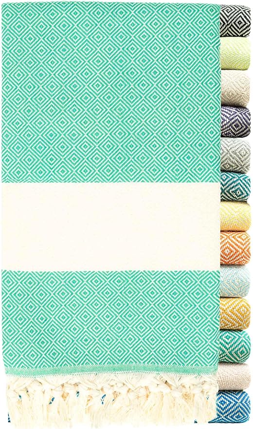 Turkish Beach Towels Oversized Clearance XL 40x71- Sand Free Beach Towel- 100% Cotton Soft Quick Dry Towel- Extra Large Travel and Pool Towels for Adults- Cloud Sandproof, Beach Essentials for Women