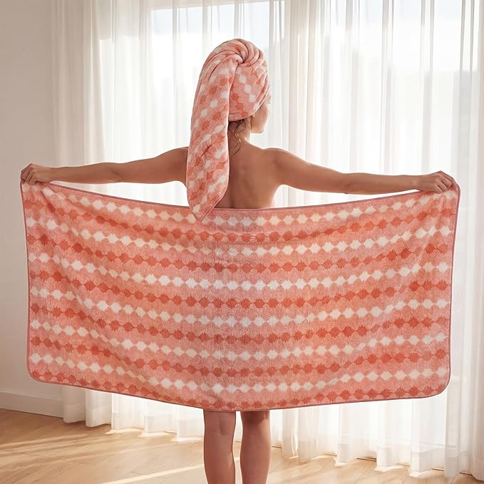 SmoothNovelty 16 Pack Microfiber Bath Towels Bulk 27'' x 60'' Oversized Size Bath Towel Highly Absorbent Extra Large Soft Drying for Beach Shower Summer Salon Sport Gym Party (Cone,Orange)